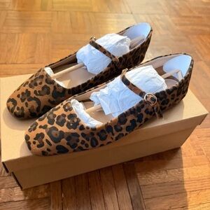 Steve Madden Brown Leopard Flats with Strap